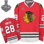 Chicago Blackhawks #28 Home Ben Smith Premier Red With 2015 Stanley Cup Finals Patch Jersey Sale Size 48/M|50/L|52/XL|54/XXL|56/XXXL