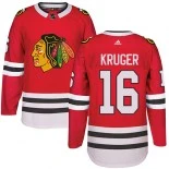 Kid's Marcus Kruger Chicago Blackhawks #16 Red Home Adidas Premier Jersey