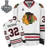 Kids Chicago Blackhawks #32 Michal Rozsival Premier Away White With 2015 Stanley Cup Finals Patch Jersey For Sale Sizes kids S-M-L-XL
