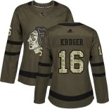 Women's Marcus Kruger Green Chicago Blackhawks #16 Salute to Service Adidas Premier Jersey