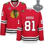Chicago Blackhawks #81 Home Womens Marian Hossa Premier Red With 2015 Stanley Cup Finals Patch Jersey Sale Size S|M|L|XL|XXL