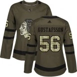 Women's Erik Gustafsson Green Chicago Blackhawks #56 Salute to Service Adidas Authentic Jersey