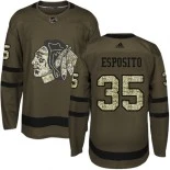 Kid's Tony Esposito Green Chicago Blackhawks #35 Salute to Service Adidas Premier Jersey