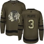 Kid's Pierre Pilote Green Chicago Blackhawks #3 Salute to Service Adidas Premier Jersey