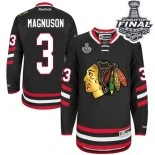Chicago Blackhawks #3 2014 Stadium Series Keith Magnuson Authentic Black With 2015 Stanley Cup Finals Patch Jersey Sale Size 48/M|50/L|52/XL|54/XXL|56/XXXL