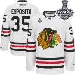 Chicago Blackhawks #35 2015 Winter Classic Tony Esposito Premier White With 2015 Stanley Cup Finals Patch Jersey Sale Size 48/M|50/L|52/XL|54/XXL|56/XXXL