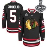 Chicago Blackhawks #5 2014 Stadium Series David Rundblad Authentic Black With 2015 Stanley Cup Finals Patch Jersey Sale Size 48/M|50/L|52/XL|54/XXL|56/XXXL
