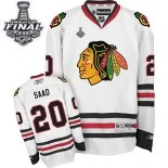 Chicago Blackhawks #20 Away Youth Brandon Saad Authentic White With 2015 Stanley Cup Finals Patch Jersey Sale Size S/M|L/XL