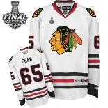 Chicago Blackhawks #65 Away Youth Andrew Shaw Authentic White With 2015 Stanley Cup Finals Patch Jersey Sale Size S/M|L/XL