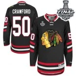 Chicago Blackhawks #50 2014 Stadium Series Youth Corey Crawford Authentic Black With 2015 Stanley Cup Finals Patch Jersey Sale Size S/M|L/XL