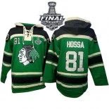 Chicago Blackhawks Old Time Hockey #81 St. Patrick's Day McNary Lace Hoodie Marian Hossa Authentic Green With 2015 Stanley Cup Finals Patch Jersey Sale Size 48/M|50/L|52/XL|54/XXL|56/XXXL