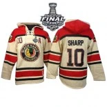 Chicago Blackhawks Old Time Hockey #10 Sawyer Hooded Sweatshirt Patrick Sharp Premier White With 2015 Stanley Cup Finals Patch Jersey Sale Size 48/M|50/L|52/XL|54/XXL|56/XXXL