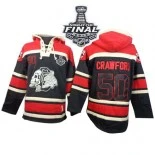 Chicago Blackhawks Old Time Hockey #50 Sawyer Hooded Sweatshirt Corey Crawford Premier Black With 2015 Stanley Cup Finals Patch Jersey Sale Size 48/M|50/L|52/XL|54/XXL|56/XXXL