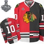 Chicago Blackhawks #10 Split Fashion Patrick Sharp Premier Red Black With 2015 Stanley Cup Finals Patch Jersey Sale Size 48/M|50/L|52/XL|54/XXL|56/XXXL