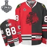 Chicago Blackhawks #88 Red Skull Split Fashion Patrick Kane Premier Red Black With 2015 Stanley Cup Finals Patch Jersey Sale Size 48/M|50/L|52/XL|54/XXL|56/XXXL