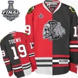 Chicago Blackhawks #19 White Skull Split Fashion Jonathan Toews Premier Red Black With 2015 Stanley Cup Finals Patch Jersey Sale Size 48/M|50/L|52/XL|54/XXL|56/XXXL