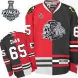 Chicago Blackhawks #65 White Skull Split Fashion Andrew Shaw Premier Red Black With 2015 Stanley Cup Finals Patch Jersey Sale Size 48/M|50/L|52/XL|54/XXL|56/XXXL