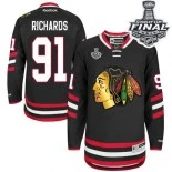 Chicago Blackhawks #91 2014 Stadium Series Brad Richards Authentic Black With 2015 Stanley Cup Finals Patch Jersey Sale Size 48/M|50/L|52/XL|54/XXL|56/XXXL
