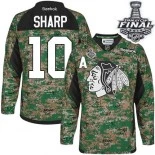 Chicago Blackhawks #10 Veterans Day Practice Youth Patrick Sharp Premier Camo With 2015 Stanley Cup Finals Patch Jersey Sale Size S/M|L/XL