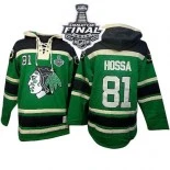 Chicago Blackhawks Old Time Hockey #81 Sawyer Hooded Sweatshirt Marian Hossa Premier Green With 2015 Stanley Cup Finals Patch Jersey Sale Size 48/M|50/L|52/XL|54/XXL|56/XXXL