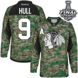 Chicago Blackhawks #9 Veterans Day Practice Bobby Hull Authentic Camo With 2015 Stanley Cup Finals Patch Jersey Sale Size 48/M|50/L|52/XL|54/XXL|56/XXXL
