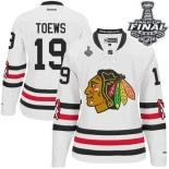 Chicago Blackhawks #19 2015 Winter Classic Womens Jonathan Toews Premier White With 2015 Stanley Cup Finals Patch Jersey Sale Size S|M|L|XL|XXL