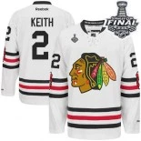 Chicago Blackhawks #2 2015 Winter Classic Youth Duncan Keith Premier White With 2015 Stanley Cup Finals Patch Jersey Sale Size S/M|L/XL