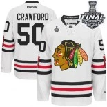 Chicago Blackhawks #50 2015 Winter Classic Youth Corey Crawford Premier White With 2015 Stanley Cup Finals Patch Jersey Sale Size S/M|L/XL