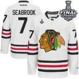 Chicago Blackhawks #7 2015 Winter Classic Youth Brent Seabrook Authentic White With 2015 Stanley Cup Finals Patch Jersey Sale Size S/M|L/XL