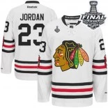 Kids Chicago Blackhawks #23 Michael Jordan Premier White Winter Classic With 2015 Stanley Cup Finals Patch Jersey For Sale Sizes kids S-M-L-XL