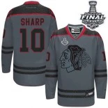 Chicago Blackhawks #10 Cross Check Fashion Patrick Sharp Premier Charcoal With 2015 Stanley Cup Finals Patch Jersey Sale Size 48/M|50/L|52/XL|54/XXL|56/XXXL