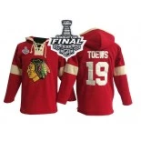 Chicago Blackhawks Old Time Hockey #19 Pullover Hoodie Jonathan Toews Premier Red With 2015 Stanley Cup Finals Patch Jersey Sale Size 48/M|50/L|52/XL|54/XXL|56/XXXL