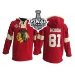 Chicago Blackhawks Old Time Hockey #81 Pullover Hoodie Marian Hossa Premier Red With 2015 Stanley Cup Finals Patch Jersey Sale Size 48/M|50/L|52/XL|54/XXL|56/XXXL