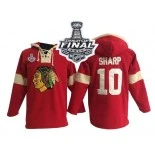 Chicago Blackhawks Old Time Hockey #10 Pullover Hoodie Patrick Sharp Authentic Red With 2015 Stanley Cup Finals Patch Jersey Sale Size 48/M|50/L|52/XL|54/XXL|56/XXXL