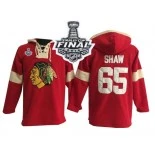 Chicago Blackhawks Old Time Hockey #65 Pullover Hoodie Andrew Shaw Authentic Red With 2015 Stanley Cup Finals Patch Jersey Sale Size 48/M|50/L|52/XL|54/XXL|56/XXXL