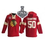 Chicago Blackhawks Old Time Hockey #50 Pullover Hoodie Corey Crawford Premier Red With 2015 Stanley Cup Finals Patch Jersey Sale Size 48/M|50/L|52/XL|54/XXL|56/XXXL