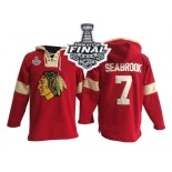 Chicago Blackhawks Old Time Hockey #7 Pullover Hoodie Brent Seabrook Authentic Red With 2015 Stanley Cup Finals Patch Jersey Sale Size 48/M|50/L|52/XL|54/XXL|56/XXXL