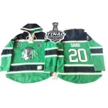 Chicago Blackhawks Old Time Hockey #20 St. Patrick's Day McNary Lace Hoodie Brandon Saad Premier Green With 2015 Stanley Cup Finals Patch Jersey Sale Size 48/M|50/L|52/XL|54/XXL|56/XXXL