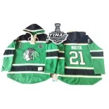 Chicago Blackhawks Old Time Hockey #21 St. Patrick's Day McNary Lace Hoodie Stan Mikita Authentic Green With 2015 Stanley Cup Finals Patch Jersey Sale Size 48/M|50/L|52/XL|54/XXL|56/XXXL