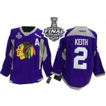 Chicago Blackhawks #2 Practice Duncan Keith Premier Purple With 2015 Stanley Cup Finals Patch Jersey Sale Size 48/M|50/L|52/XL|54/XXL|56/XXXL