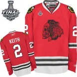 Chicago Blackhawks #2 Red Skull Duncan Keith Authentic Red With 2015 Stanley Cup Finals Patch Jersey Sale Size 48/M|50/L|52/XL|54/XXL|56/XXXL