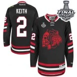 Chicago Blackhawks #2 Red Skull 2014 Stadium Series Duncan Keith Premier Black With 2015 Stanley Cup Finals Patch Jersey Sale Size 48/M|50/L|52/XL|54/XXL|56/XXXL