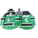 Chicago Blackhawks Old Time Hockey #4 St. Patrick's Day McNary Lace Hoodie Niklas Hjalmarsson Authentic Green With 2015 Stanley Cup Finals Patch Jersey Sale Size 48/M|50/L|52/XL|54/XXL|56/XXXL