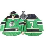 Chicago Blackhawks Old Time Hockey #7 St. Patrick's Day McNary Lace Hoodie Brent Seabrook Authentic Green With 2015 Stanley Cup Finals Patch Jersey Sale Size 48/M|50/L|52/XL|54/XXL|56/XXXL