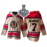 Chicago Blackhawks Old Time Hockey #7 Sawyer Hooded Sweatshirt Brent Seabrook Premier Cream With 2015 Stanley Cup Finals Patch Jersey Sale Size 48/M|50/L|52/XL|54/XXL|56/XXXL