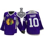 Chicago Blackhawks #10 Practice Patrick Sharp Premier Purple With 2015 Stanley Cup Finals Patch Jersey Sale Size 48/M|50/L|52/XL|54/XXL|56/XXXL