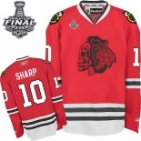 Chicago Blackhawks #10 Red Skull Patrick Sharp Premier Red With 2015 Stanley Cup Finals Patch Jersey Sale Size 48/M|50/L|52/XL|54/XXL|56/XXXL