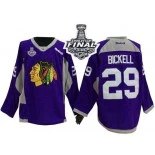 Chicago Blackhawks #29 Practice Bryan Bickell Premier Purple With 2015 Stanley Cup Finals Patch Jersey Sale Size 48/M|50/L|52/XL|54/XXL|56/XXXL