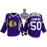 Chicago Blackhawks #50 Practice Corey Crawford Premier Purple With 2015 Stanley Cup Finals Patch Jersey Sale Size 48/M|50/L|52/XL|54/XXL|56/XXXL