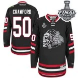 Chicago Blackhawks #50 White Skull 2014 Stadium Series Corey Crawford Authentic Black With 2015 Stanley Cup Finals Patch Jersey Sale Size 48/M|50/L|52/XL|54/XXL|56/XXXL